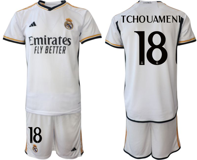 Men 2023-2024 Club Real Madrid home white 18 Soccer Jersey